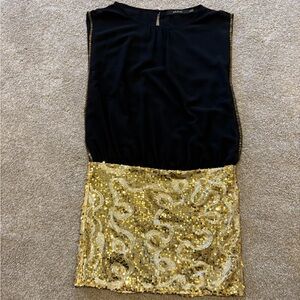 Ark & Co Black and Gold Sequin Dress